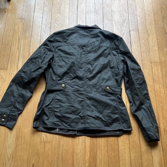 J.Crew Size M Olive Green 100% Cotton Downtown Utility Flap Pockets Field Jacket - Picture 13 of 15